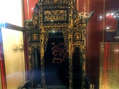 04A Gold-plated divine chair of elaborately carved teakwood Man Mo Temple Hong Kong